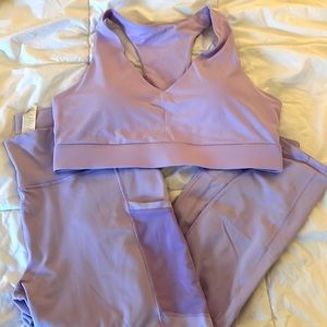 Fabletics Lavender Set. Sports bra and leggings 2X